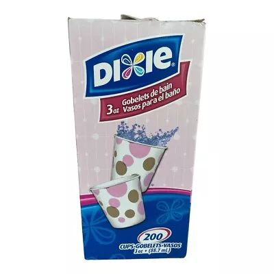 Dixie Bath Cups 3 Oz Dots Pink Beige Disposable 200 Count New Open Box • $29