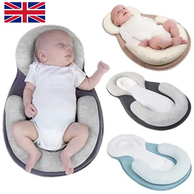 Newborn Pillow Cushion Prevent Flat Head Sleep Nest Pod Anti Roll Baby Infant-Gr • £13.59