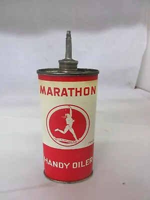 Vintage Advertising  Marathon  Handy  Oiler Tin Full   Collectible    102-d • $99