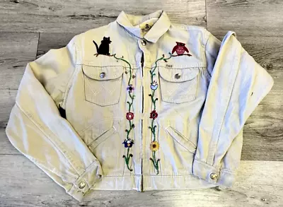 Vintage Wrangler Blue Bell Jacket Size 16 Embroidered Jean 60s Denim Blutterfly • $200