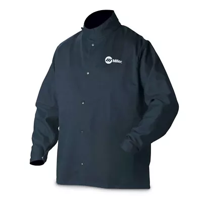 Miller Welding Jacket 244755 Men's Size 3XL Flame Resistant Cotton Navy Blue NEW • $39.97