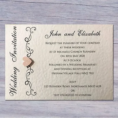 £11.55 • Buy 25 Wedding Invitations Evening Invites Personalised & Handmade With Envelopes 