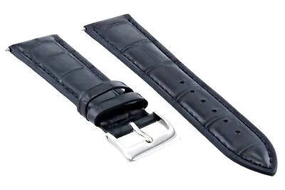 22mm Leather Watch Strap Band For 42mm Montblanc 4810 Timewalker Watch Dark Blue • $17.95