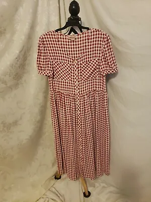 $17.99 • Buy Storybook Heirlooms Size 12/14 Red/white See Measurements Puffed Sleeve Dress
