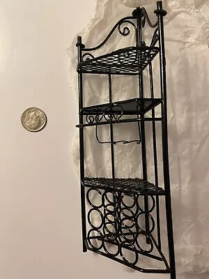 1:12 Dollhouse Black Corner Wine Rack Furniture Miniature Decor Gift Collection • $12.95