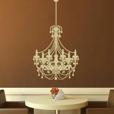 Old Fashioned Chandelier Wall Art Sticker Beads Vinyl Decal Large Home Decor • £25.99