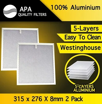 ACC187  Westinghouse Rangehood Filters 315 X 276 X 8mm PAIR Top Quality Pair • $35.99