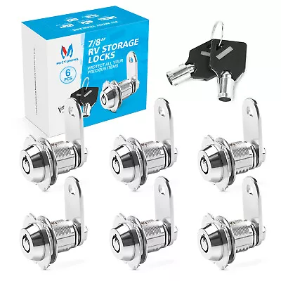 $26.99 • Buy RV Trailer Motorhome Storage Compartment Door Cam Locks 1/8  6 Pack 12 Keyed