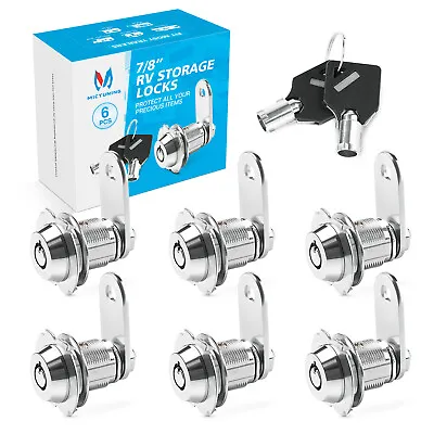 RV Trailer Motorhome Storage Compartment Door Cam Locks 1/8  6 Pack 12 Keyed • $26.39