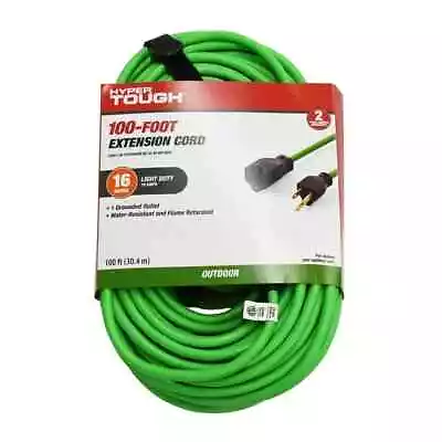 Hyper Tough 100ft Indoor/Outdoor Light Duty High Visibility Vinyl Extension Cord • $20