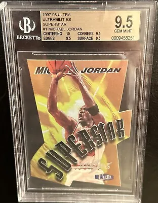 Michael Jordan 1997-98 Fleer Ultra Ultrabilities SuperStar BGS 9.5 TRUE GEM + • $7249.99