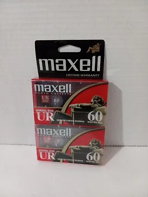 Maxwell UR 60 Minute Normal Bias Blank Audio 2 Cassette Tapes Sealed • $6.95