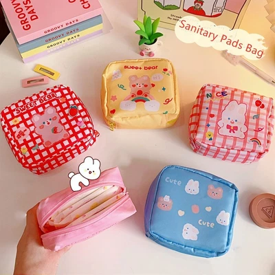 £3.34 • Buy Cosmetic Travel Kawaii Storage Bag Coin Purse Napkin Pouch Sanitary Pads Bag