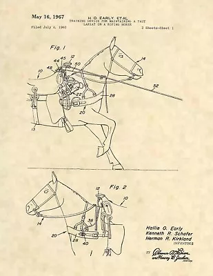 Horse Rodeo Vintage Western Cowboy Patent Art Print - Antique Horse Rodeo - 266 • $12.77