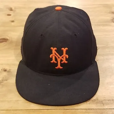 New York Mets Hat Cap Roman Pro Size 7 1/4 Black Leather Band Retro Cooperstown • $33.57