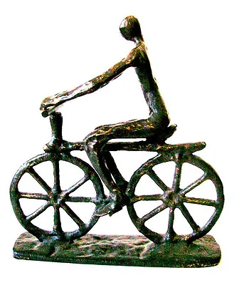 $124.99 • Buy Cycling Cyclist Christmas Gift Brutalist Bike Sculpture Modernist Unsigned Art