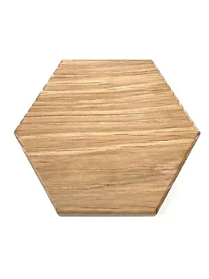 Solid Oak Hexagon Plaque Sign Blank Wooden Decoration Plinth Craft Stand • £12.99