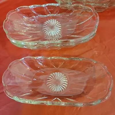 SET 6 Anchor Hocking Vintage Banana Split Boat Ice Cream Dessert Glass Dishes • $20