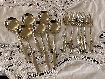 Vintage WILTSHIRE Silver Plate Cake Forks & Spoons X6 • $20