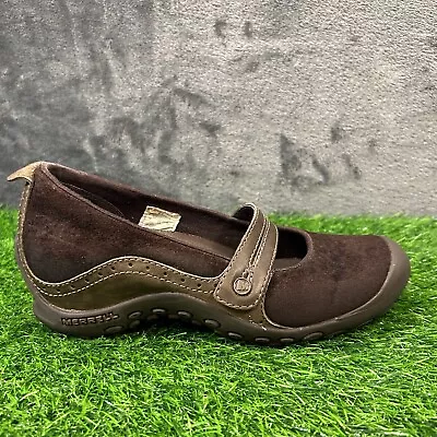 Merrell Plaza Bandeau Womens 7 Brown Suede Shoes Sneakers Slip On Wedge Walking • $38.88