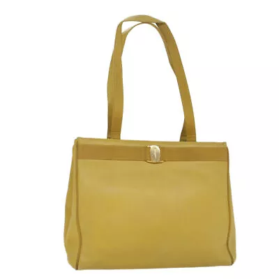 Salvatore Ferragamo Tote Bag Leather Yellow Auth 56193 • $164.02