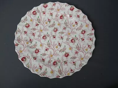 Copeland Spode Dinner Plate - 10 1/2  W - Chintz - Red Rose Buds - England  B Sb • $16.20