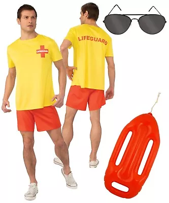 Men Lifeguard Miami Beach Baywatch Costume Rescue Team Stag Party Fancy Dress • £19.90