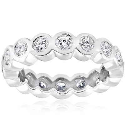 2ct Bezel Diamond Eternity Stackable Wedding Ring 14k White Gold • $1191.96