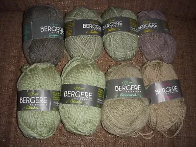 £10 • Buy BERGERE DE FRANCE   8  X 25g  BROWN GREEN  BARONRAL  BALTIC  ALASKA  YARN WOOL 