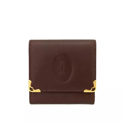 Must De Cartier Leather Coin Purse Wallet/9Y1045 • $1