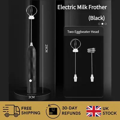 Electric Milk Coffee Frother USB Egg Beater Handheld Whisk Drink Frappe Mixer UK • £8.49