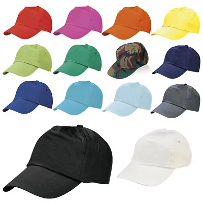 £3.99 • Buy Adult Size Baseball Cap 100% Cotton  Hat - Adjustable - 14 Colours - Brand New