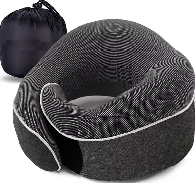 Travel Neck Pillow Chin Support Pillow Adjustable 100% Pure Memory Foam (Black) • $18.90