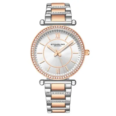 Stuhrling Original 3905 3 Vogue Quartz Stainless Steel Bracelet Womens Watch • $125