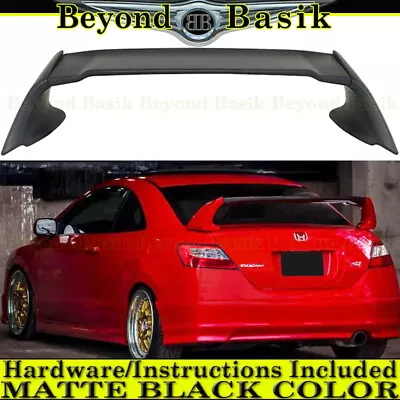 For 2006 07 2008 2009 2010 2011 Honda Civic MATTE BLACK JDM Style Trunk Spoiler • $65.99