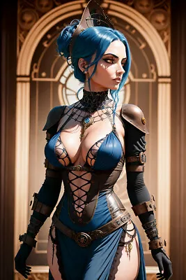 STEAMPUNK LADY FANTASY COMIC ART PRINT Sexy Woman Poster Photo Wall Decor D139 • $14.95