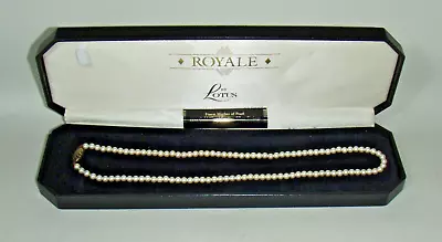 Vintage Lotus Royale Faux Pearl Single String Necklace With Case 17inch • £9.99