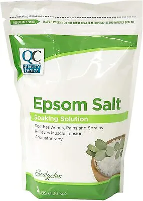 Quality Choice Epsom Salt Eucalyptus Soaking Solution 3 Lb Bag NEW SEALED  • £15.56