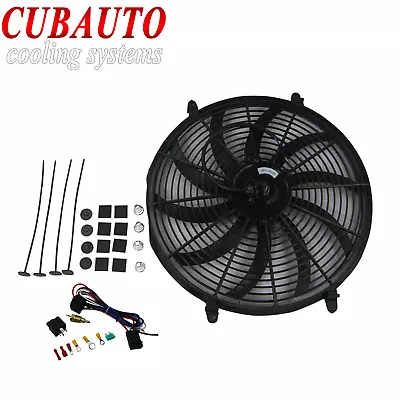 12V 16  Inch Universal Push Pull Electric Radiator Cooling Mount Kit & Relay Kit • $42.99