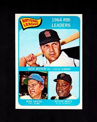 1965 Topps # 6...n.l. Rbi Leaders...boyer/santo/mays • $45