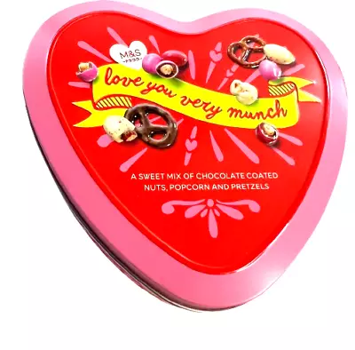 £10.95 • Buy Valentines Heart Chocolate Tin With Nuts, Popcorn And Pretzels Sweet Mix