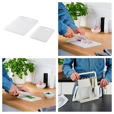 IKEA LEGITIM Chopping Board Set Of 2 White Baking Kitchen Plastic Cutting Board • £8.32