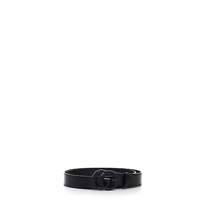 GUCCI 490$ Men's Thin Belt Black Leather With Black GG Marmont Buckle • $312