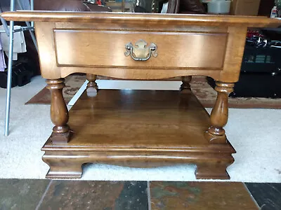 Vintage Ethan Allen Classic Manor 26  Square End Side Table  • $150