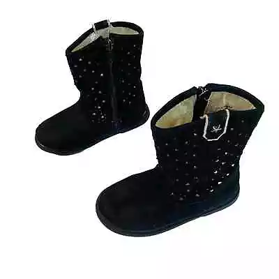 Just Buds Toddler Black Gold Boots Jennifer Star Design Toddler Girls SIze 8  • $10