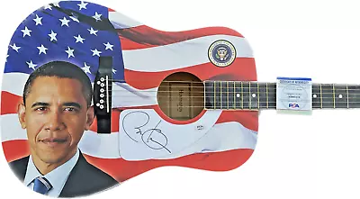 Barack Obama Signed 44th President Autographed Artwork Guitar Usa Flag Psa/dna • $9.99