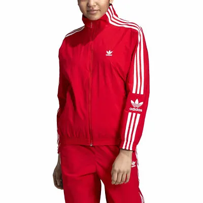 Adidas Originals Women’s Lock Up Logo Track Top Jacket Scarlet Red XS S UK 8 • $94.41