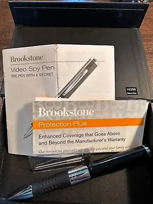 Brookstone VIDEO SPY PEN Hidden Pen Camera - Video Audio Pen W/ Orig Box • $12