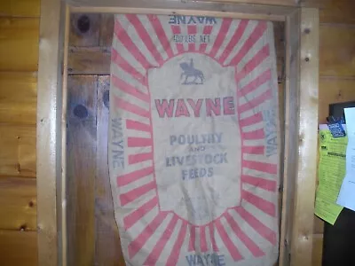 Vintage WAYNE FEED Burlap Feed Bag / Nice Graphics • $20