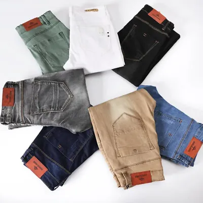 2023 Men Stretch Skinny Jeans Fashion Casual Slim Fit Denim Trousers Male Pants • $46.73